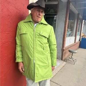 70s Anthony’s L Lime Green Full Zip Parka Jacket Japan
